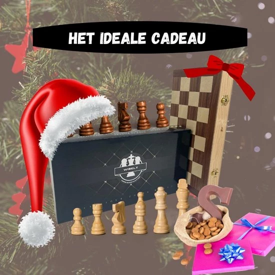 Wisely - Luxe Schaakspel - Schaakset XL - Schaken - Schaakbord Met Schaakstukken - Gratis Schaakboekje Met Openingszetten -Hout - Inklapbaar - 38cm Bij 38cm 5 Wisely - Luxe Schaakspel - Schaakset XL - Schaken - Schaakbord Met Schaakstukken - Gratis Schaakboekje Met Openingszetten -Hout - Inklapbaar - 38cm Bij 38cm - Afbeelding 3