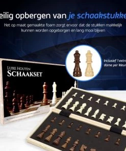 Fortecom Premium Schaakbord Met Co?rdinaten - 2 Extra Dames - 100% Houten Schaakset - 38 Cm - Magnetisch - Inclusief Schaakstukken - Chess Set Schaakborden Schaken Schaak Schaakspellen -leerzame-spellen Verkoopwinkel 550x550 370