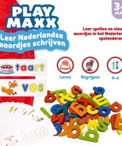 PLAYMAXX Nederlandse Woordjes Leren - Eerste Woorden Leren Lezen, Spellen & Schrijven Voor Kinderen - 144 Leerkaarten & 52 Alfabet Letters -leerzame-spellen Verkoopwinkel 550x550 390