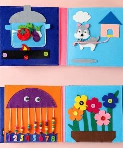 WoodyDoody Motoriek Speelmap - Sensorisch Speelgoed - Leerboek Voor Vaardigheden En Cognitieve Ontwikkeling - Kloklezen - Tanden Poetsen - Herkennen Van Het Weer - Aanlijnen Hond - Leermap Voor Kinderen - WoodyDoody -leerzame-spellen Verkoopwinkel 550x550 404