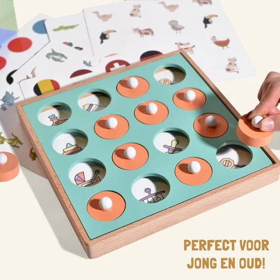 WoodyDoody Memory Spelletjes 4 Jaar Memory Chess COMBI SET Met EXTRA Set Memory Kaarten - 12 Kaarten 24 Zijdes Totaal 6 WoodyDoody Memory Spelletjes 4 Jaar Memory Chess COMBI SET Met EXTRA Set Memory Kaarten - 12 Kaarten 24 Zijdes Totaal - Afbeelding 4