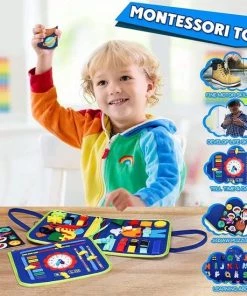 EverToys Busy Board - 4-delige Vaardigheden - Klok Lezen - Motoriek Map Voor Thuis En Onderweg - Leren Veter Strikken - Activiteitenbord - 25 Zelfkleden Vaardigheden Kinderen - Educatief Spel - Blauw 11 EverToys Busy Board - 4-delige Vaardigheden - Klok Lezen - Motoriek Map Voor Thuis En Onderweg - Leren Veter Strikken - Activiteitenbord - 25 Zelfkleden Vaardigheden Kinderen - Educatief Spel - Blauw -leerzame-spellen Verkoopwinkel 550x550 600