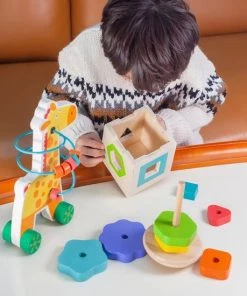 ACool Toy 3-in-1 Montessori Speelgoed Box Giraffe - Sensorisch - Baby Speelgoed - Telraam - Vormenstoof - 1 Tot 4 Jaar -leerzame-spellen Verkoopwinkel 550x550 608