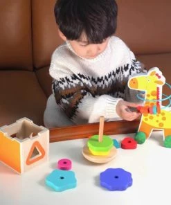 ACool Toy 3-in-1 Montessori Speelgoed Box Giraffe - Sensorisch - Baby Speelgoed - Telraam - Vormenstoof - 1 Tot 4 Jaar -leerzame-spellen Verkoopwinkel 550x550 609