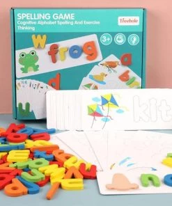 CloudNoon Leerzaam Engels Woordenspel Kinderen - Educatief - Spelling Engelse Woorden - Leerzaam Spel 3-5 Jaar