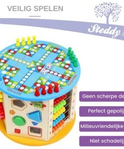 Steddy Activiteiten Kubus XL Met Kralenspiraal En Vormenstoof - Hout - Multikleur 15 Steddy Activiteiten Kubus XL Met Kralenspiraal En Vormenstoof - Hout - Multikleur -leerzame-spellen Verkoopwinkel 550x550 678