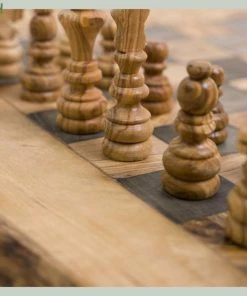 Schaakset Olijfolie & Honing Met Laden - Schaakspel - Schaakstukken - Schaakbord - Schaken - Bordspel - Handgemaakt - Hout - Zwart - Volwassenen & Kinderen - 35 X 35 X 8,5 Cm -leerzame-spellen Verkoopwinkel 550x550 756