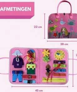 Busy Board - BIEK20? - Roze Activiteitenbord - Montessori Speelgoed - Motoriek Speelgoed - Activity Board - Educatief Speelgoed - Interactief Speelgoed - Kinderspeelgoed - Leerzaam Speelgoed - Ik Leer Veters Strikken Knopen Leggen Klok Kijken -leerzame-spellen Verkoopwinkel 550x552 10