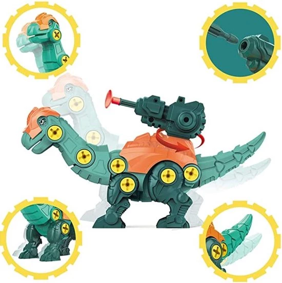 Merkloos Montage Set Van 3 Dinosaurus Met Pistool, Pijltjes, Schroeven En Schroevendraaier | Leren Bouwen | STEM Speelgoed | Educatief Montessori 9 Merkloos Montage Set Van 3 Dinosaurus Met Pistool, Pijltjes, Schroeven En Schroevendraaier | Leren Bouwen | STEM Speelgoed | Educatief Montessori - Afbeelding 7