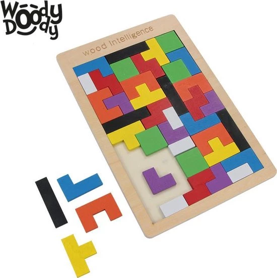 Montessori Speelgoed Tangram Vormen Puzzel - Houten Speelgoed Tetris Spel - Educatief Puzzel Voor Ruimtelijk Inzicht - WoodyDoody 5 Montessori Speelgoed Tangram Vormen Puzzel - Houten Speelgoed Tetris Spel - Educatief Puzzel Voor Ruimtelijk Inzicht - WoodyDoody - Afbeelding 3