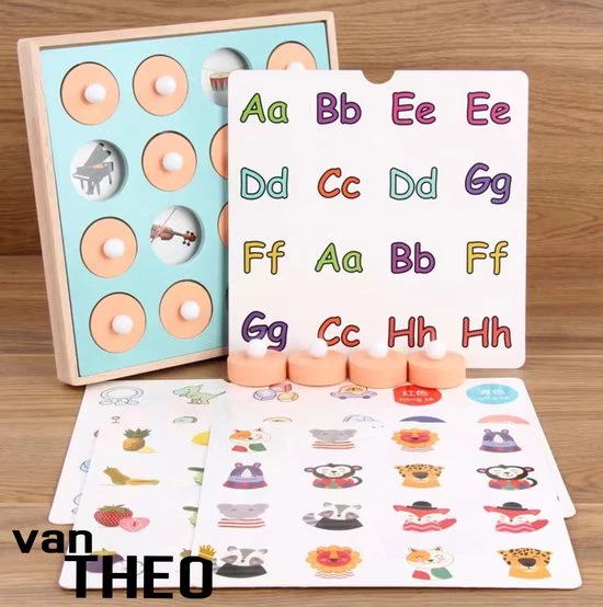 Van Theo Memory Spelletjes - Houten Montessori Speelgoed - Educatief Speelgoed 3 Jaar 4 Van Theo Memory Spelletjes - Houten Montessori Speelgoed - Educatief Speelgoed 3 Jaar - Afbeelding 2