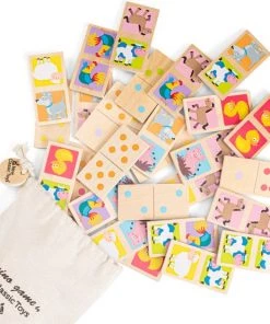 New Classic Toys Domino Spel - Boerderij Dieren - Inclusief Handige Opbergzak