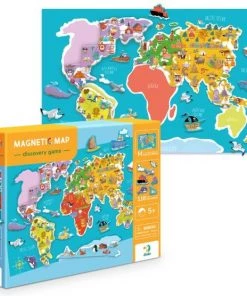 DODO Toys - Wereldkaart Magnetische Puzzel 5+ - Magneet Puzzel - Wereldkaart Kinderen