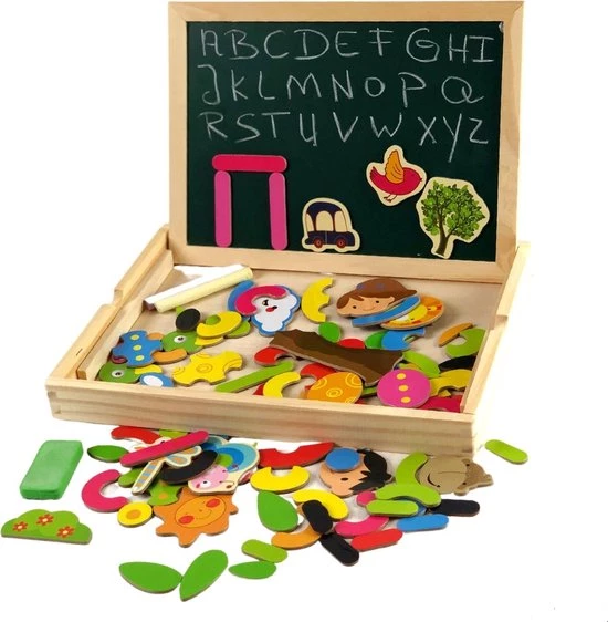 H&C Toys Sinterklaas Schoencadeau Educatief Houten Magnetische Puzzel Dubbelzijdige Schoolbord, Een Fantasierijk Speelgoed. Top Cadeau Voor Creatieve Kleuters - Kinderen 5 H&C Toys Sinterklaas Schoencadeau Educatief Houten Magnetische Puzzel Dubbelzijdige Schoolbord, Een Fantasierijk Speelgoed. Top Cadeau Voor Creatieve Kleuters - Kinderen - Afbeelding 3