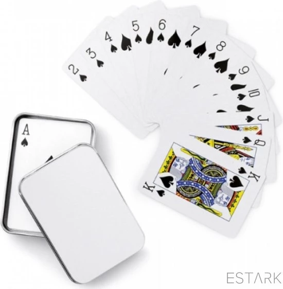 ESTARK? Luxe Speelkaarten In Metal BOX - Plastic Coating - Poker Kaarten - Kaartspel - Spelkaarten - Spel Kaart - 56 Kaarten - Gezelschapsspel - Spelen - Playing Cards - In Blik 7 ESTARK? Luxe Speelkaarten In Metal BOX - Plastic Coating - Poker Kaarten - Kaartspel - Spelkaarten - Spel Kaart - 56 Kaarten - Gezelschapsspel - Spelen - Playing Cards - In Blik - Afbeelding 5