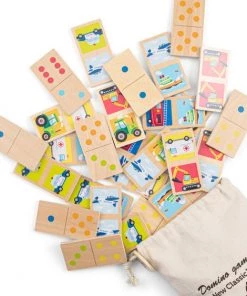 New Classic Toys Domino Spel - Voertuigen - Inclusief Handige Opbergzak