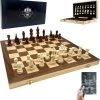 Wisely - Luxe Schaakspel - Schaakset XL - Schaken - Schaakbord Met Schaakstukken - Gratis Schaakboekje Met Openingszetten -Hout - Inklapbaar - 38cm Bij 38cm -leerzame-spellen Verkoopwinkel 550x566 1