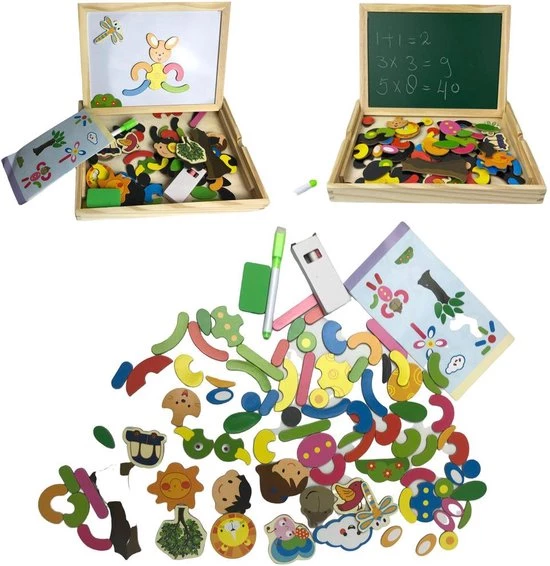 H&C Toys Sinterklaas Schoencadeau Educatief Houten Magnetische Puzzel Dubbelzijdige Schoolbord, Een Fantasierijk Speelgoed. Top Cadeau Voor Creatieve Kleuters - Kinderen 8 H&C Toys Sinterklaas Schoencadeau Educatief Houten Magnetische Puzzel Dubbelzijdige Schoolbord, Een Fantasierijk Speelgoed. Top Cadeau Voor Creatieve Kleuters - Kinderen - Afbeelding 6