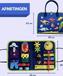 Busy Board - BIEK20? - Blauw Activiteitenbord - Montessori Speelgoed - Motoriek Speelgoed - Activity Board - Educatief Speelgoed - Interactief Speelgoed - Kinderspeelgoed - Leerzaam Speelgoed - Ik Leer Veters Strikken Knopen Leggen Klok Kijken -leerzame-spellen Verkoopwinkel 550x569 3