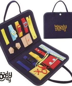 Motoriek Speelgoed Map Busy Board Voor Thuis En Onderweg - Montessori Kinderspeelgoed Leren Veter Strikken Knopen Leggen Activiteitenbord - 16 Zelfkleden Vaardigheden Kinderen - Sensorisch Speelgoed - Educatief Spel - WoodyDoody