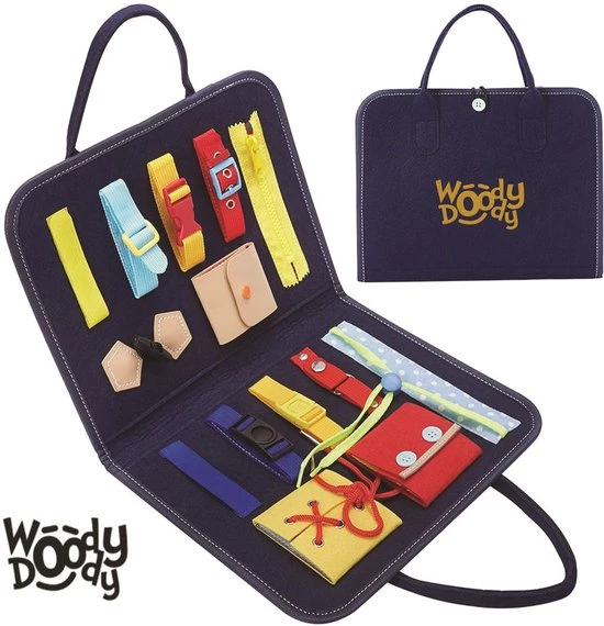 Motoriek Speelgoed Map Busy Board Voor Thuis En Onderweg - Montessori Kinderspeelgoed Leren Veter Strikken Knopen Leggen Activiteitenbord - 16 Zelfkleden Vaardigheden Kinderen - Sensorisch Speelgoed - Educatief Spel - WoodyDoody 3 Motoriek Speelgoed Map Busy Board Voor Thuis En Onderweg - Montessori Kinderspeelgoed Leren Veter Strikken Knopen Leggen Activiteitenbord - 16 Zelfkleden Vaardigheden Kinderen - Sensorisch Speelgoed - Educatief Spel - WoodyDoody