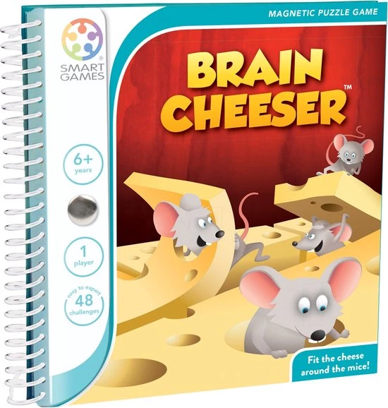 SmartGames - BrainCheeser - Magnetisch Reisspel - 48 Opdrachten - Brainteaser 3 SmartGames - BrainCheeser - Magnetisch Reisspel - 48 Opdrachten - Brainteaser