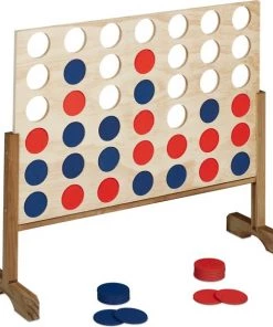 Relaxdays Vier Op Een Rij - Groot - Hout - 4 Op Een Rij Spel - Buiten - Gezelschapsspel