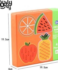 Fijn Motoriek Speelgoed - Veters Rijgen - Knutselpakket Jongens Knutselpakket Meisjes - Houten Naaiset Kinderen Met Vingers - Montessori Speelgoed Rijgspel - Fruit Thema 20 Cm- WoodyDoody -leerzame-spellen Verkoopwinkel 550x584 6