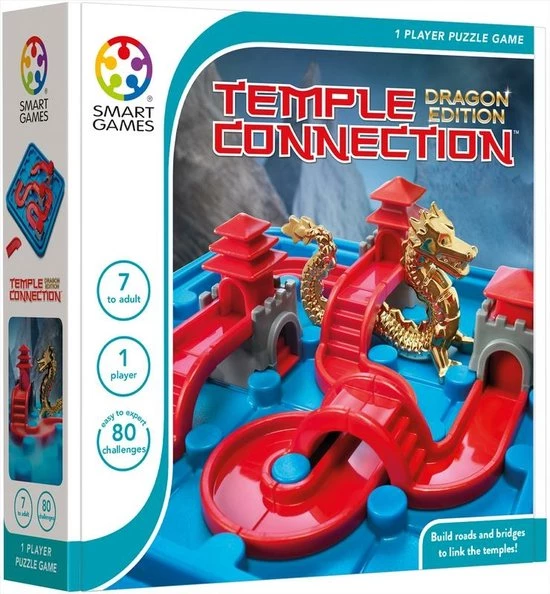 SmartGames - Temple Connection - Breinbreker - 80 Opdrachten - Dragon Edition 3 SmartGames - Temple Connection - Breinbreker - 80 Opdrachten - Dragon Edition