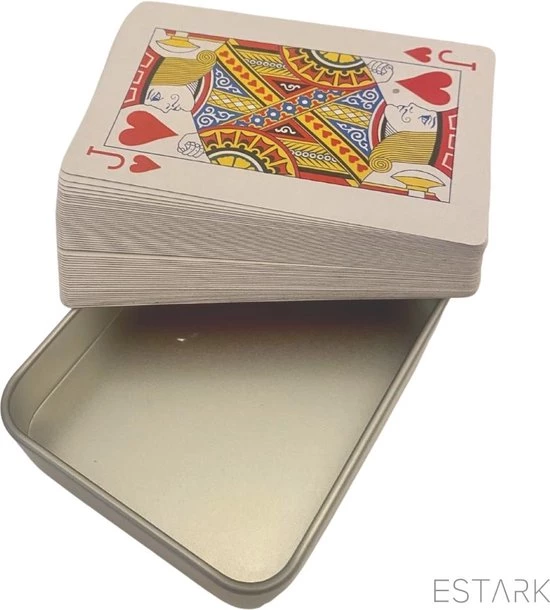 ESTARK? Luxe Speelkaarten In Metal BOX - Plastic Coating - Poker Kaarten - Kaartspel - Spelkaarten - Spel Kaart - 56 Kaarten - Gezelschapsspel - Spelen - Playing Cards - In Blik 6 ESTARK? Luxe Speelkaarten In Metal BOX - Plastic Coating - Poker Kaarten - Kaartspel - Spelkaarten - Spel Kaart - 56 Kaarten - Gezelschapsspel - Spelen - Playing Cards - In Blik - Afbeelding 4