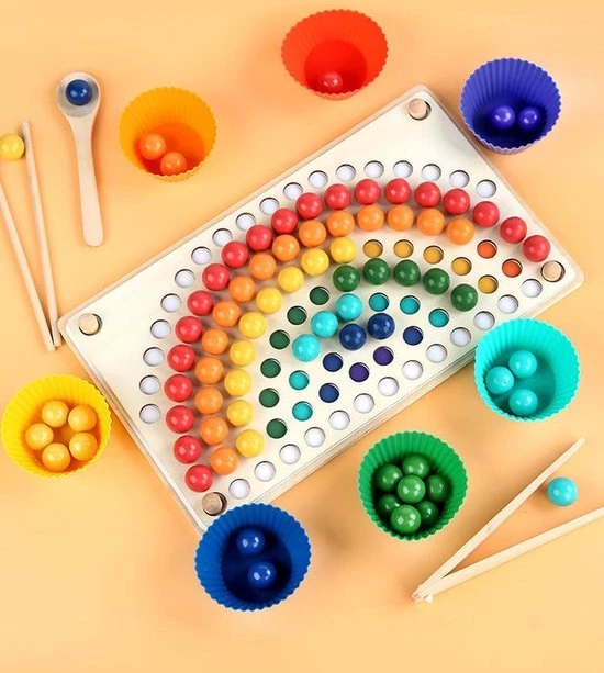 LS KIDS Regenboog Kralenspel - Fijne Motoriek - Sorteren - Montessori 5 LS KIDS Regenboog Kralenspel - Fijne Motoriek - Sorteren - Montessori - Afbeelding 3