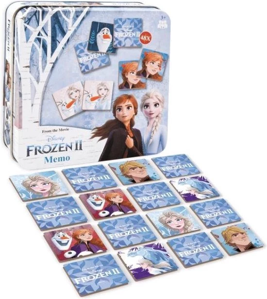 Disney Frozen 2 Memory Spel Junior Karton Blauw/wit 49-delig 3 Disney Frozen 2 Memory Spel Junior Karton Blauw/wit 49-delig