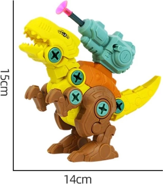 Merkloos Montage Set Van 3 Dinosaurus Met Pistool, Pijltjes, Schroeven En Schroevendraaier | Leren Bouwen | STEM Speelgoed | Educatief Montessori 16 Merkloos Montage Set Van 3 Dinosaurus Met Pistool, Pijltjes, Schroeven En Schroevendraaier | Leren Bouwen | STEM Speelgoed | Educatief Montessori - Afbeelding 14