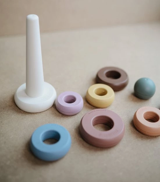 Mushie Stacking Tower Original - Stapelring Toren Pastel - Speelgoed - Stapeltoren - Stapelringen 5 Mushie Stacking Tower Original - Stapelring Toren Pastel - Speelgoed - Stapeltoren - Stapelringen - Afbeelding 3