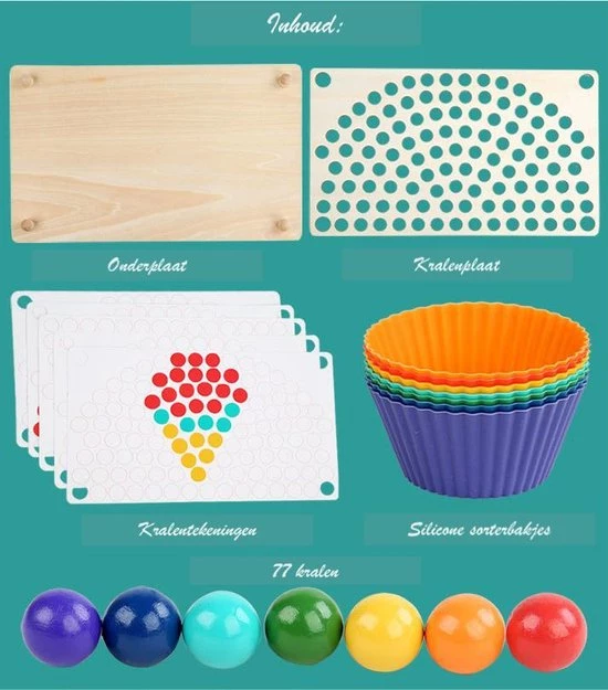 LS KIDS Regenboog Kralenspel - Fijne Motoriek - Sorteren - Montessori 9 LS KIDS Regenboog Kralenspel - Fijne Motoriek - Sorteren - Montessori - Afbeelding 7