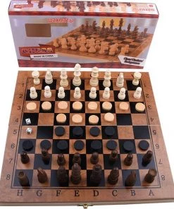 Shagam 3-in-1 Bordspel - 29 Cm - Schaakbord - Dambord - Backgammon - Schaakspel - Schaakset - Schaken - Dammen - Met Schaakstukken - Chess - Hout - Opklapbaar -leerzame-spellen Verkoopwinkel 550x636 2