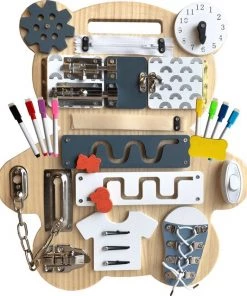 Droom Stapelbed Activiteitenbord - Montessori - Busy Board - Educatief - Ontdekbord - Speelbord - Hout - Speelgoed 3 Jaar