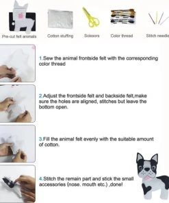 Naaitset Knutselpakket Met Honden 6 Stuks 20x20 Cm - Knutselen Meisjes - Knutselen Jongens - Knutselpakket Meisjes En Jongens - Honden En Puppy's Knuffels Maken - Naaiset Kinderen - WoodyDoody -leerzame-spellen Verkoopwinkel 550x640 9