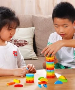 Dorjee Tumbling Tower - Educatief Houten Speelgoed - Multi Kleuren - 51 Blokjes -leerzame-spellen Verkoopwinkel 550x670 4