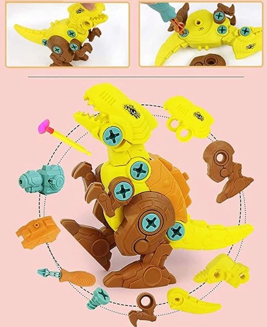 Merkloos Montage Set Van 3 Dinosaurus Met Pistool, Pijltjes, Schroeven En Schroevendraaier | Leren Bouwen | STEM Speelgoed | Educatief Montessori 21 Merkloos Montage Set Van 3 Dinosaurus Met Pistool, Pijltjes, Schroeven En Schroevendraaier | Leren Bouwen | STEM Speelgoed | Educatief Montessori - Afbeelding 19
