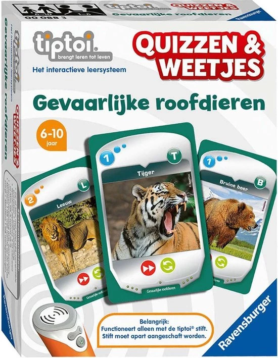 Ravensburger Tiptoi? Quizzen & Weetjes Roofdieren - Leersysteem 8 Ravensburger Tiptoi? Quizzen & Weetjes Roofdieren - Leersysteem - Afbeelding 6
