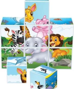 DEDE Blokkenpuzzel Dieren - Kinderpuzzels 3 Jaar - Kinderpuzzels - Kinderpuzzels 2 Jaar - Kinderpuzzels 5 Jaar ? Vormenstoof ? Bouwblokken ? Blokken Baby - Blokken - Blokkendoos