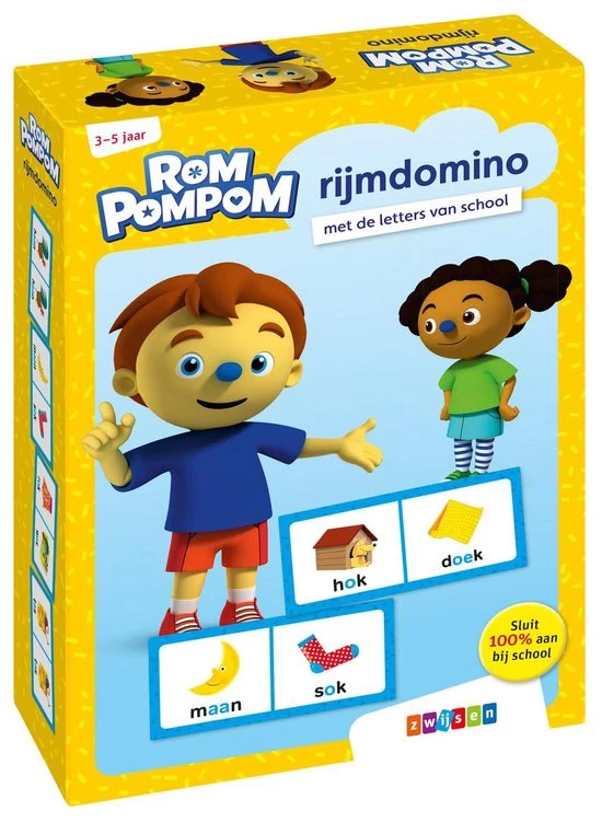 Uitgeverij Zwijsen Rompompom - Rompompom Rijmdomino 3 Uitgeverij Zwijsen Rompompom - Rompompom Rijmdomino