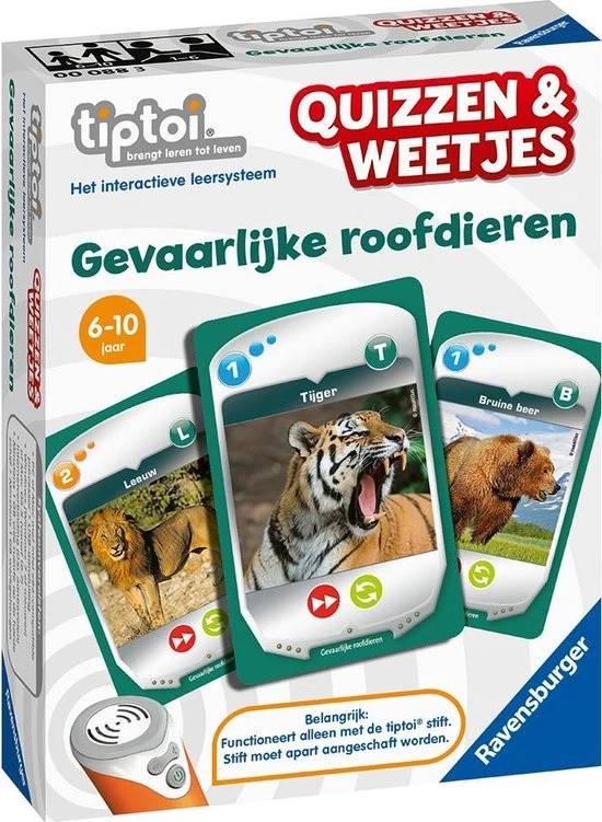 Ravensburger Tiptoi? Quizzen & Weetjes Roofdieren - Leersysteem 7 Ravensburger Tiptoi? Quizzen & Weetjes Roofdieren - Leersysteem - Afbeelding 5