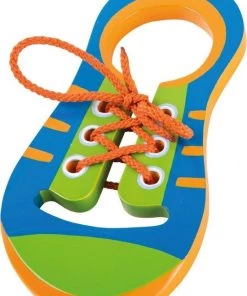 BlijeKids Gekleurde Stevige Houten Strikschoen / Schoen Om Te Leren Veters Strikken / Oefenschoen / Veterschoen Voor Kinderen (cadeau Idee Sinterklaas & Kerstmis, Schoencadeau, TOP Kwaliteit!)