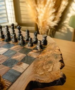 Schaakset Olijfolie & Honing Met Laden - Schaakspel - Schaakstukken - Schaakbord - Schaken - Bordspel - Handgemaakt - Hout - Zwart - Volwassenen & Kinderen - 35 X 35 X 8,5 Cm -leerzame-spellen Verkoopwinkel 550x823 11