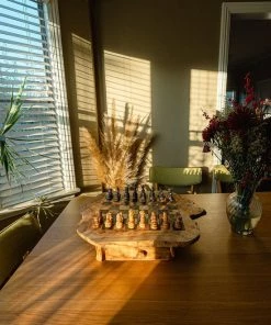 Schaakset Olijfolie & Honing Met Laden - Schaakspel - Schaakstukken - Schaakbord - Schaken - Bordspel - Handgemaakt - Hout - Zwart - Volwassenen & Kinderen - 35 X 35 X 8,5 Cm -leerzame-spellen Verkoopwinkel 550x823 16