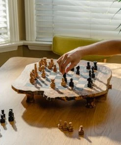 Schaakset Olijfolie & Honing Met Laden - Schaakspel - Schaakstukken - Schaakbord - Schaken - Bordspel - Handgemaakt - Hout - Zwart - Volwassenen & Kinderen - 35 X 35 X 8,5 Cm -leerzame-spellen Verkoopwinkel 550x825 53
